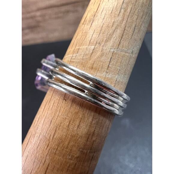 Vintage Rose de France amethyst sterling silver ring size 7 - Picture 12 of 16